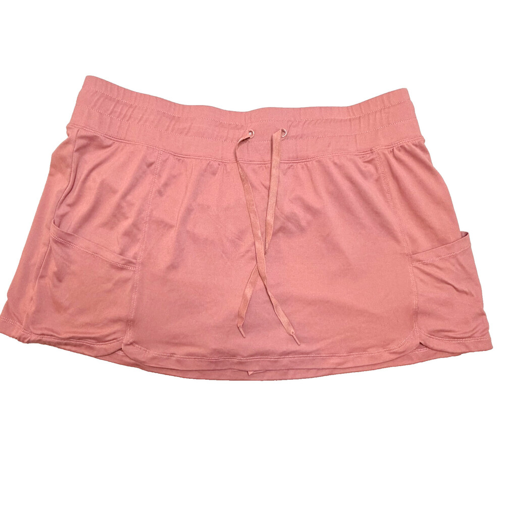 Enlighten Shorts Skort Womens XL Smokey Peach 2-Pocket Elastic Tie Waist
